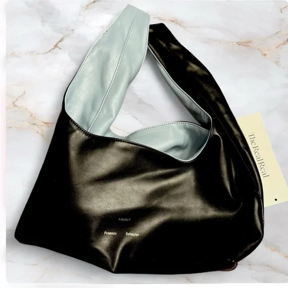 Proenza Schouler x Merit Blue/Black Reversible Leather Top Handle Bag ✨ - Picture 9 of 10